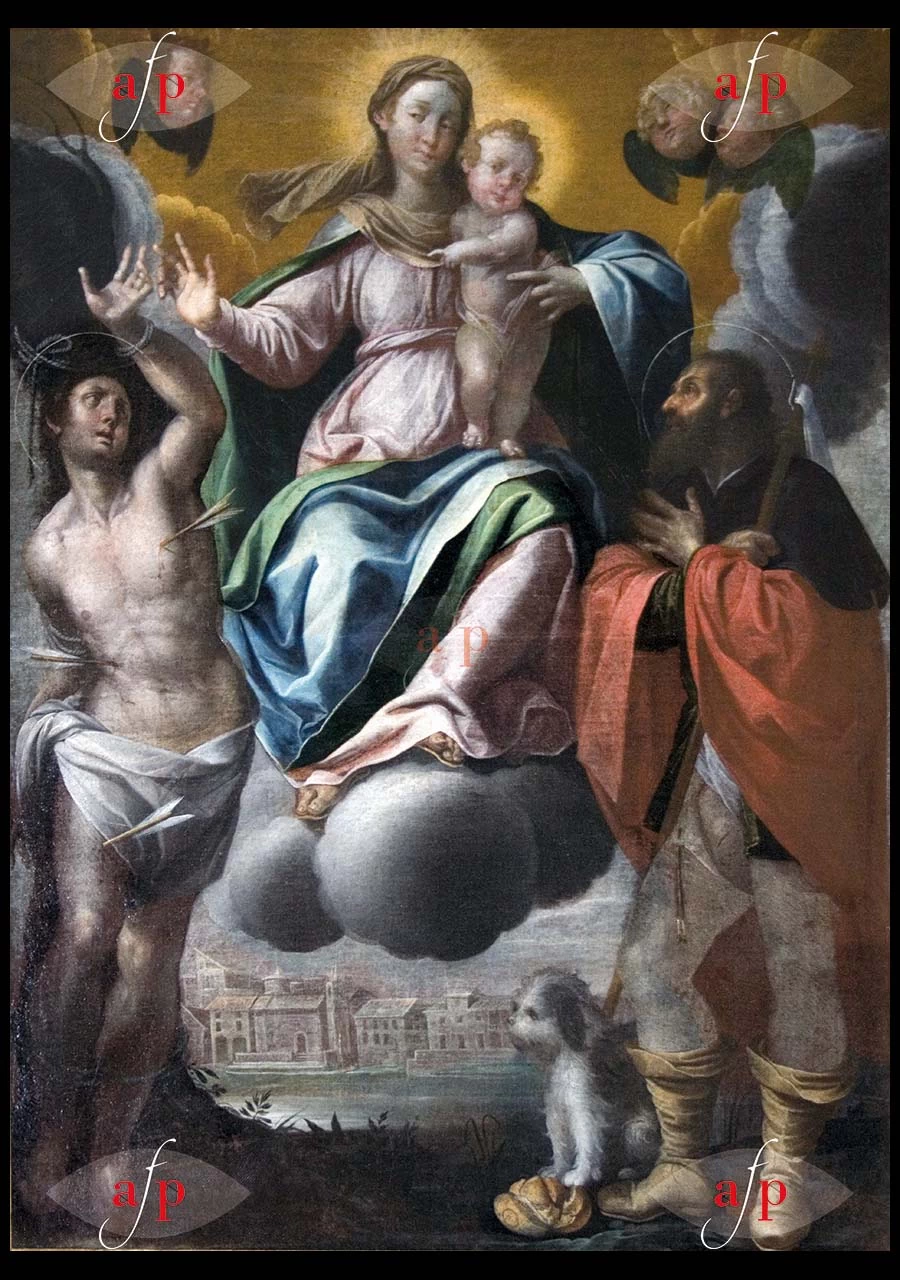  42-Madonna col Bambino e i santi Rocco e Sebastiano